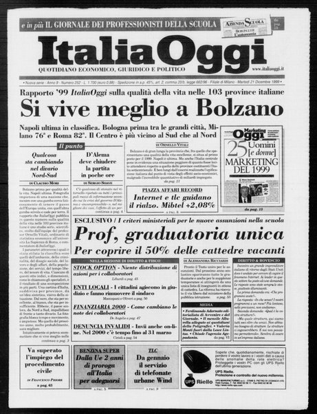 Italia oggi : quotidiano di economia finanza e politica